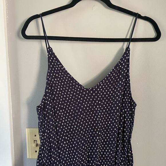 Navy Printed Wide Leg Jumpsuit - Picture 4 of 5